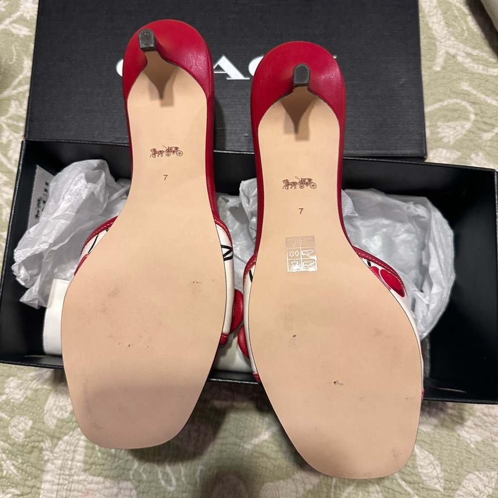 Coach Women's Cherry Print Sandals - Picture 3 of 6